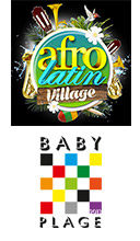 Logo Afro Latin Village et logo Baby Plage